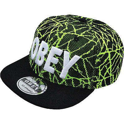 Купить Детские кепки Obey детская black / green / white logo интернет магазин