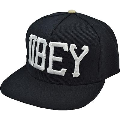 Купить Кепки с логотипами Obey black /big white logo / green интернет магазин