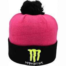 Купить Hats Monster energy с отворотом розовый с черным  интернет магазин
