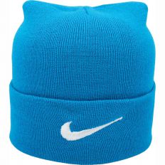 Купить Hats Nike с отворотом голубая с белым логотипом интернет магазин