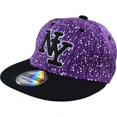 Купить New York детская кепка белый горошек purple / black интернет магазин