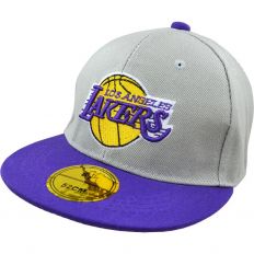 Купить Lakers Детская кепка Lakers серея с фиолетовым козырьком интернет магазин