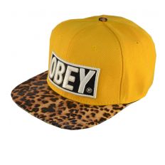 Купить Obey Leopard Snapback Yellow  интернет магазин
